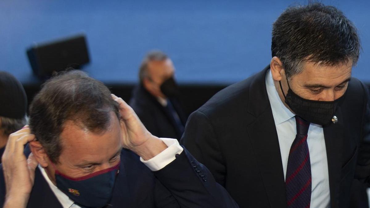 Los dos últimos presidentes, Josep Maria Bartomeu y Sandro Rosell