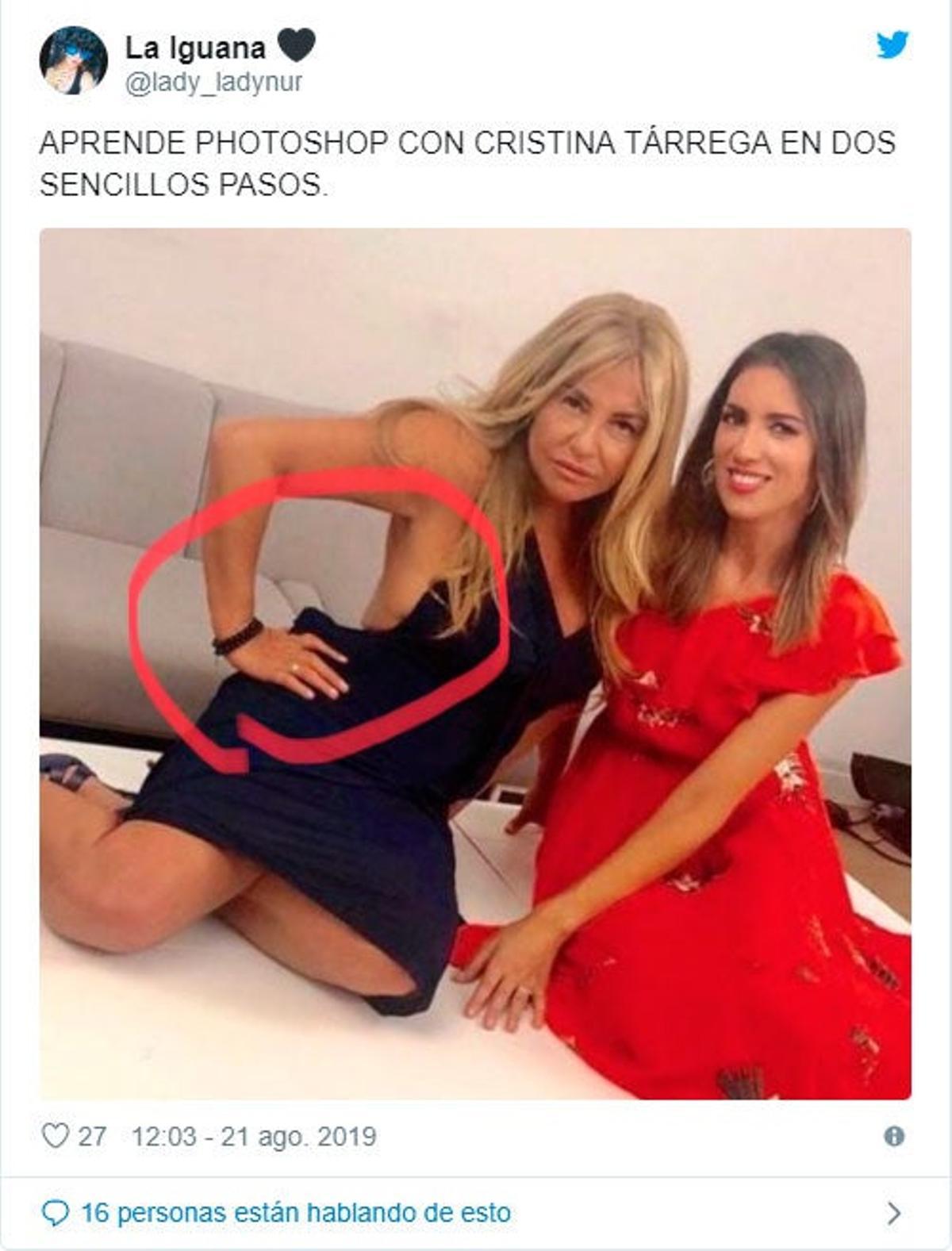 Cristina Tárrega mete la pata con el Photoshop