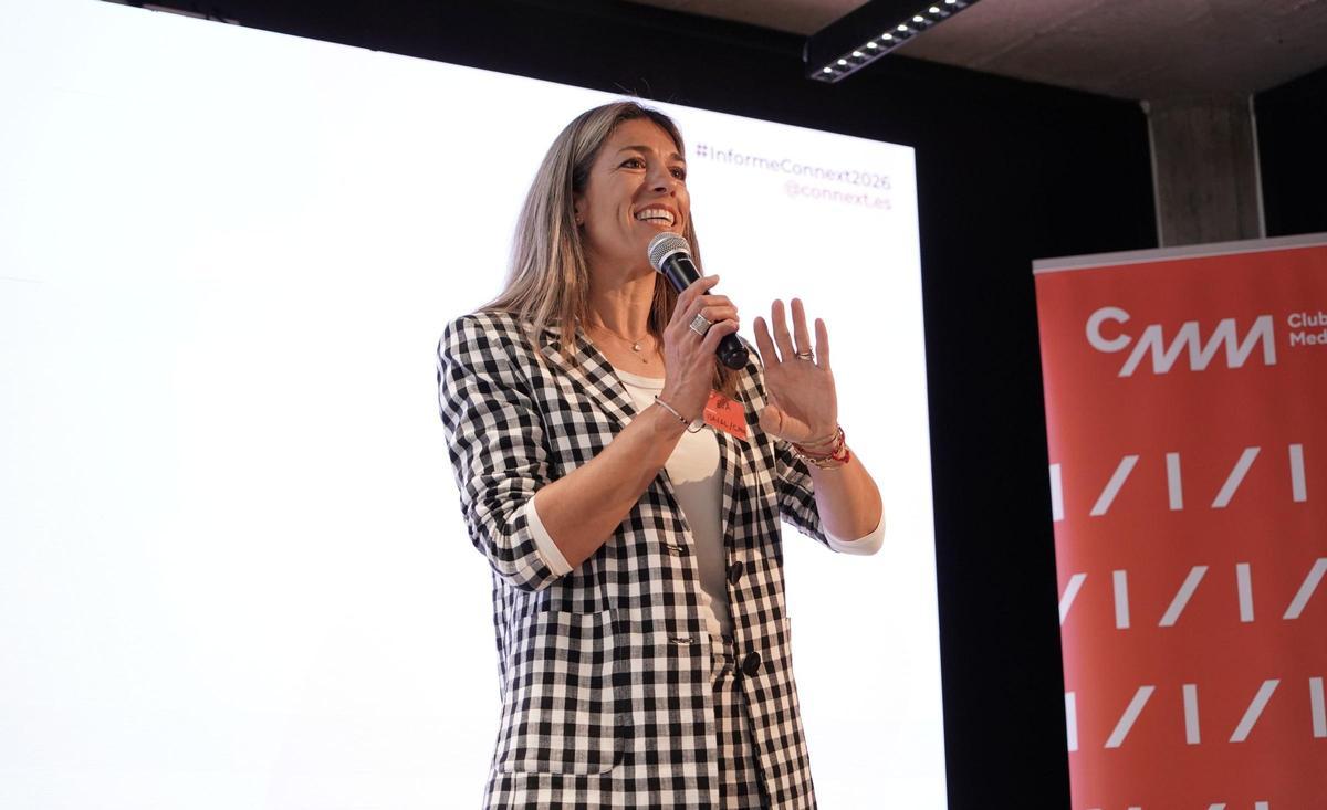 Eva Prieto en su bienvenida.