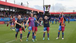 El Barça celebra el título de Liga