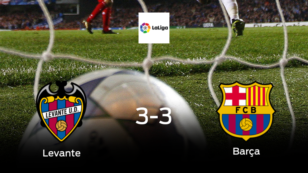 Empate a tres entre el Levante y el Barcelona