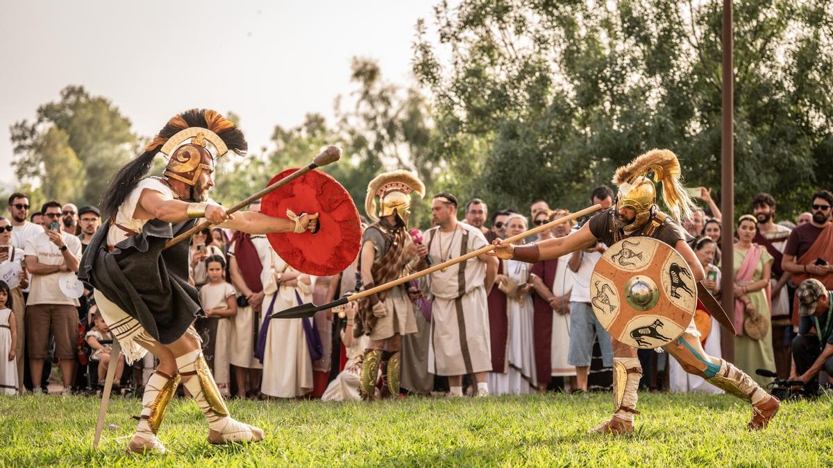 Recreación de un combate durante Emerita Lvdica en Mérida.