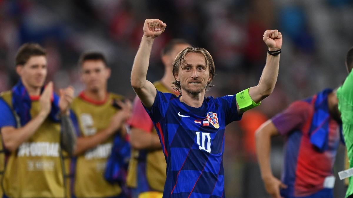 Luka Modric al final del Croacia - Polonia de la Nations League en el que marcó el gol del triunfo croata