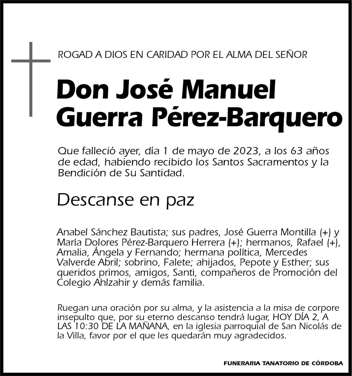 José Manuel Guerra  Pérez-Barquero