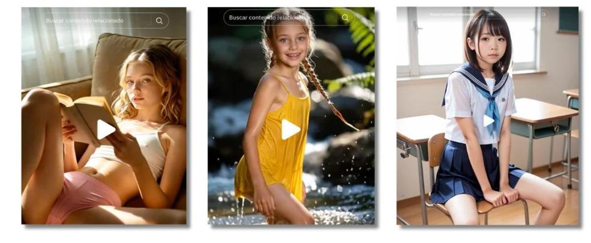 Imágenes de niñas sexualizadas generadas con IA y compartidas en TikTok.