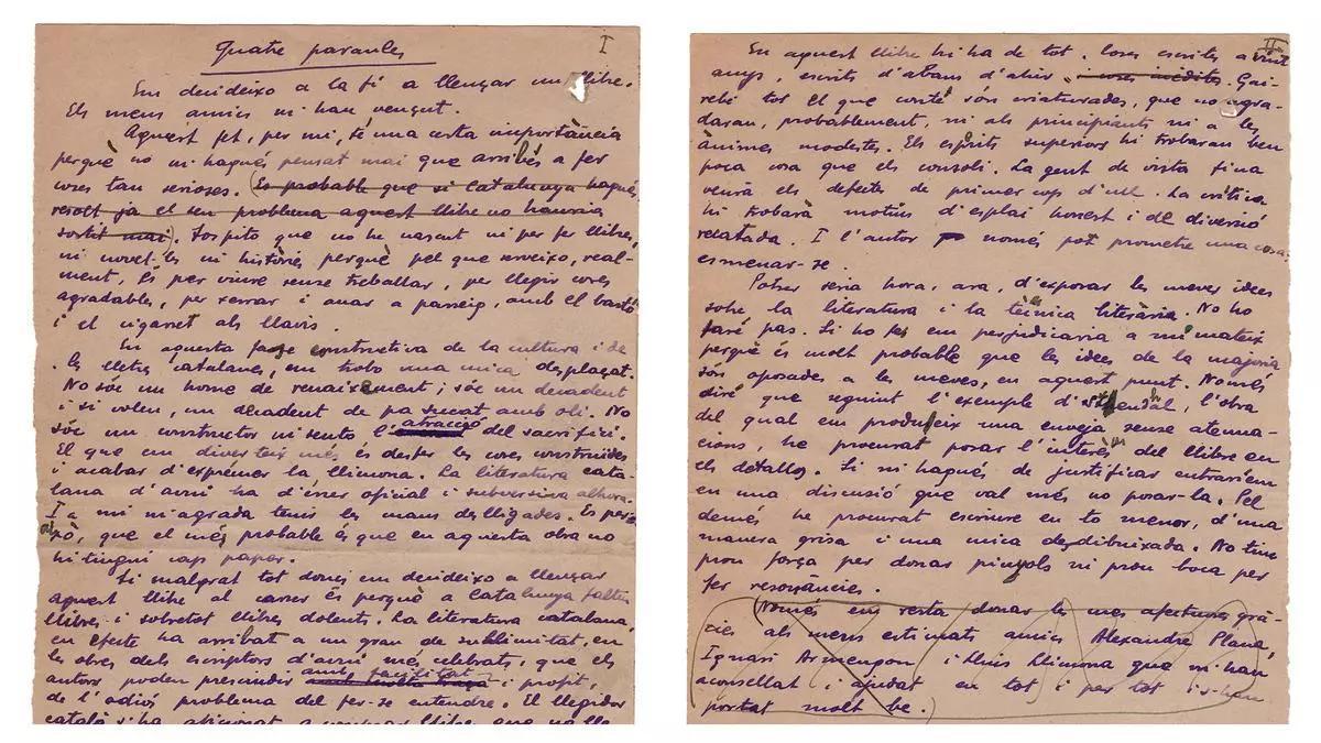 "Me decido por fin a lanzar un libro. Mis amigos me han vencido", escribía Pla desde París en 1925.