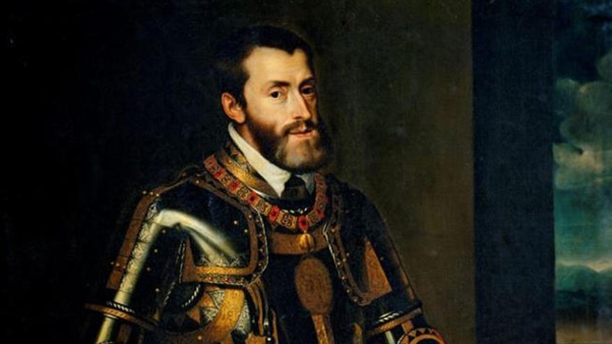 Carlos V pintado por Tiziano.