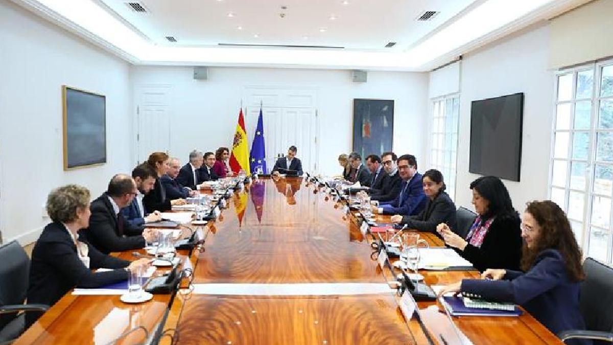Un momento de la reunión del Consejo de Seguridad Nacional este martes en Moncloa