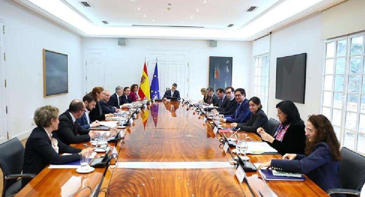 Un momento de la reunión del Consejo de Seguridad Nacional este martes en Moncloa
