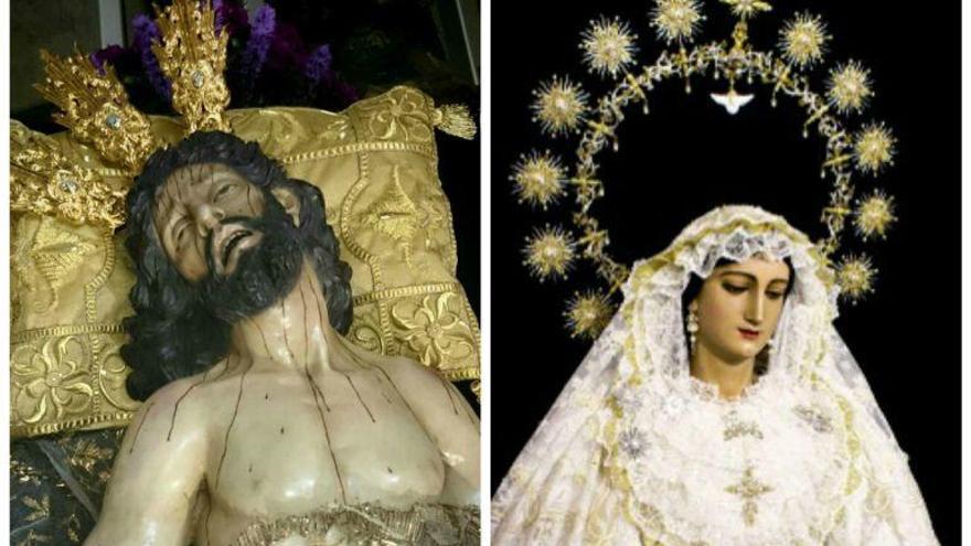 Santo Entierro (Pizarra) y la Virgen del Rocío.