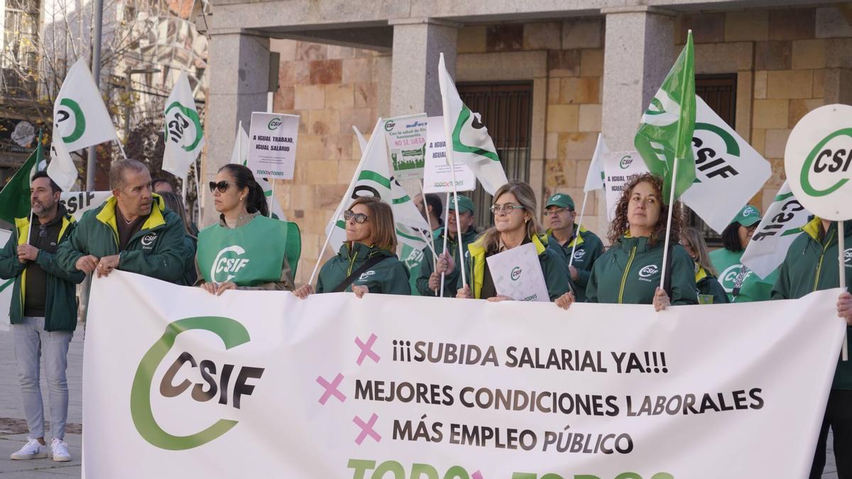 Protesta del sindicato CSIF en Zamora.