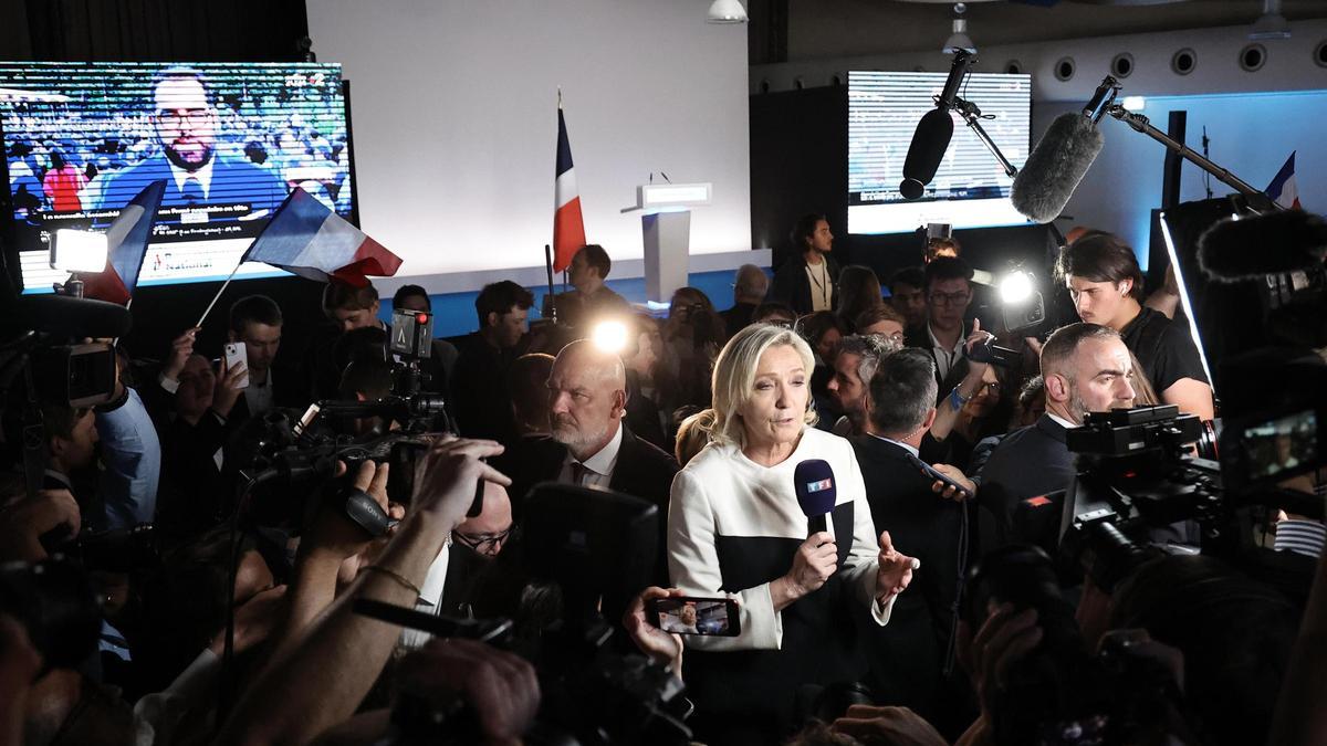 La dirigente de Agrupación Nacional Marine Le Pen.