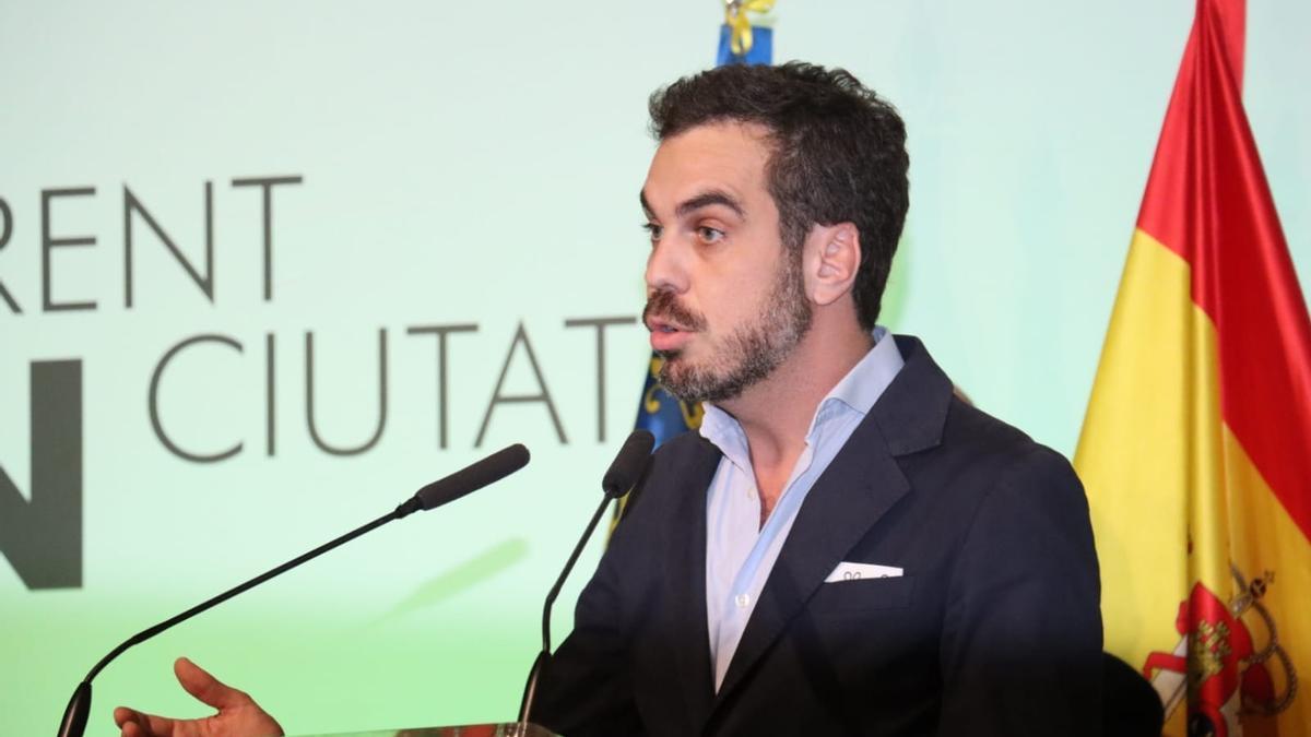 Alonso del Real durante los premios Carta de Poblament de Torrent.