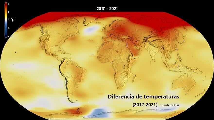 Diferencia de temperaturas entre 2017 y 2021