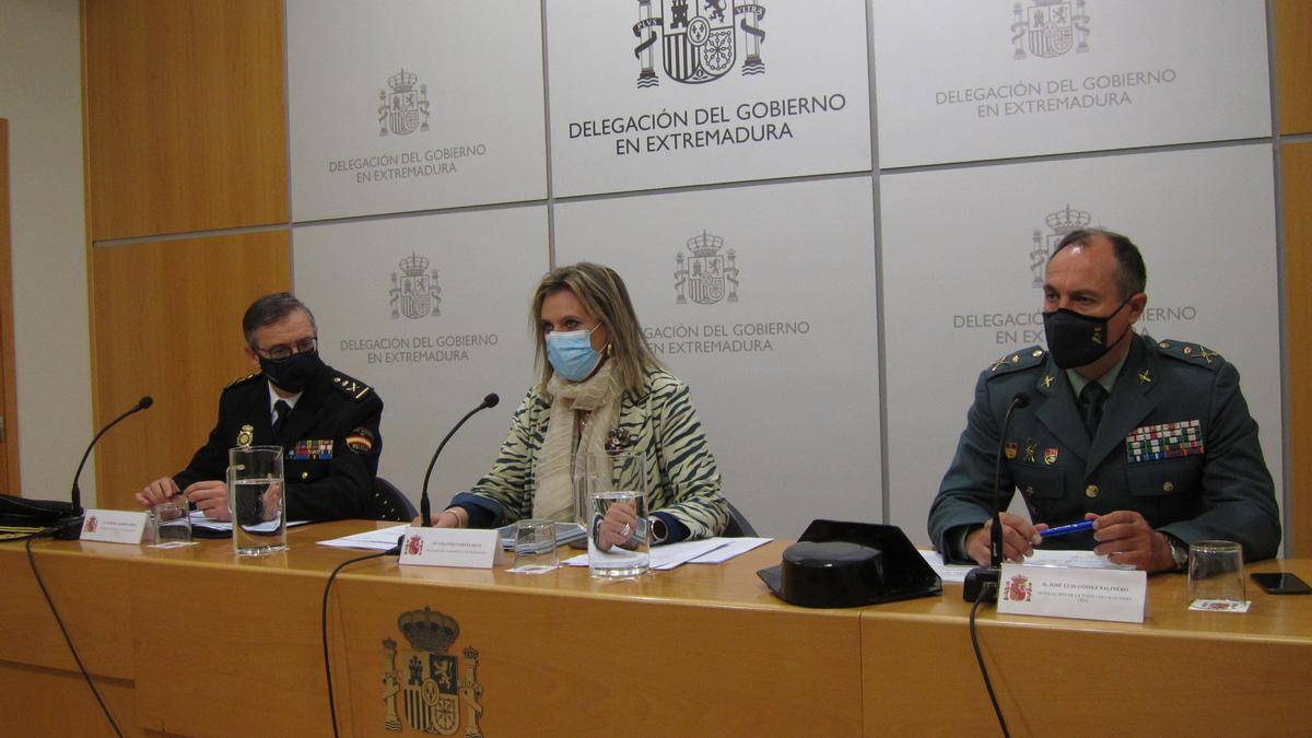 La delegada del Gobierno en Extremadura, Yolanda García Seco, presenta el balance de criminalidad