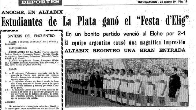 El Elche-Estudiantes de 1969, en el Diario Información de la época