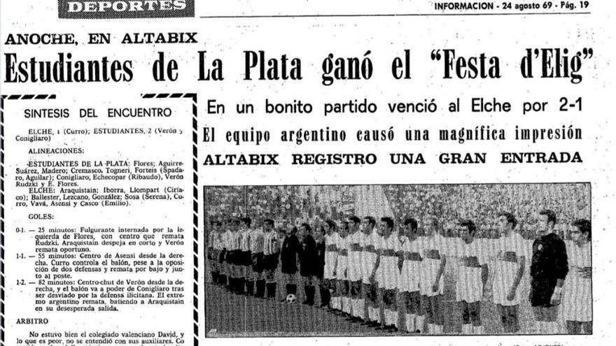 El Elche-Estudiantes de 1969, en el Diario Información de la época