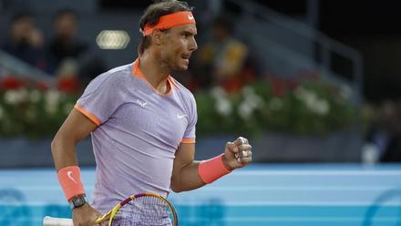 Nadal, durante su partido ante Lehecka