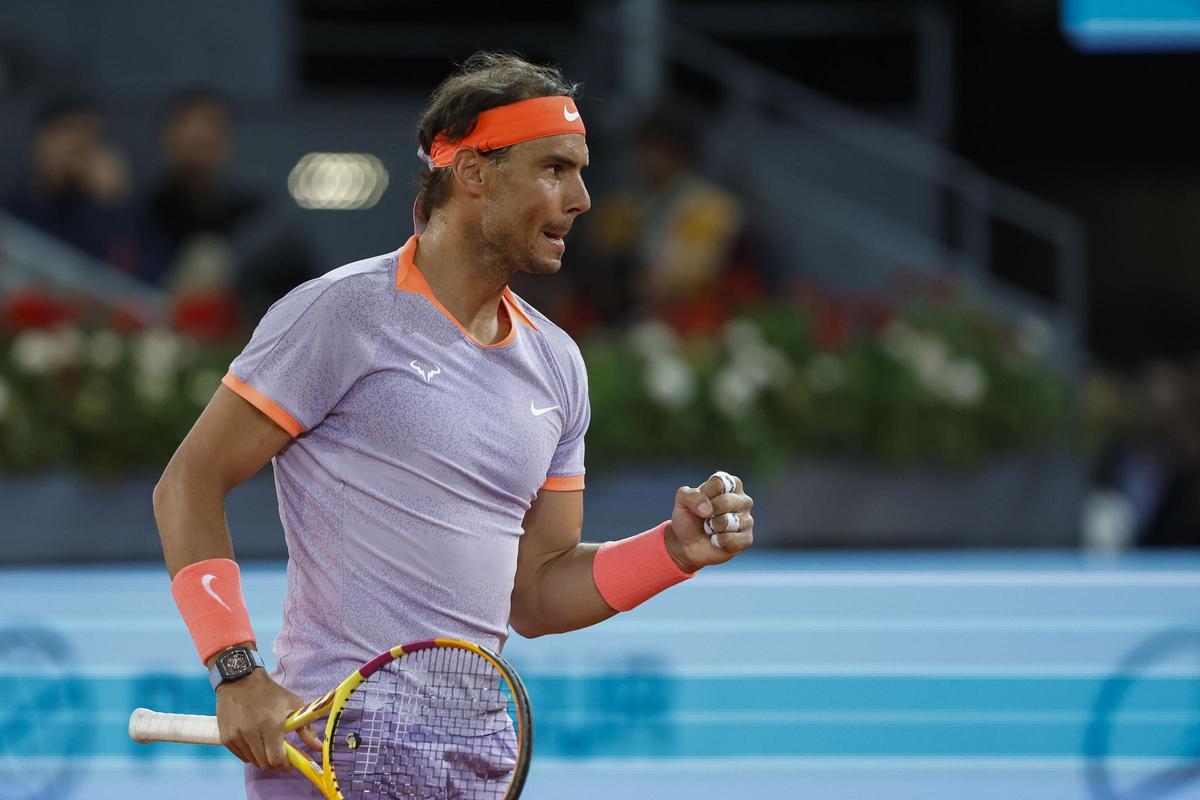 Nadal, durante su partido ante Lehecka