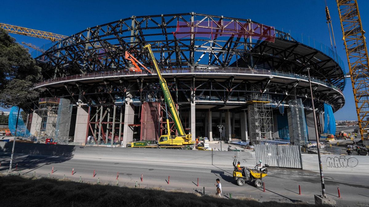 Las obras del Camp Nou, este mes de julio.