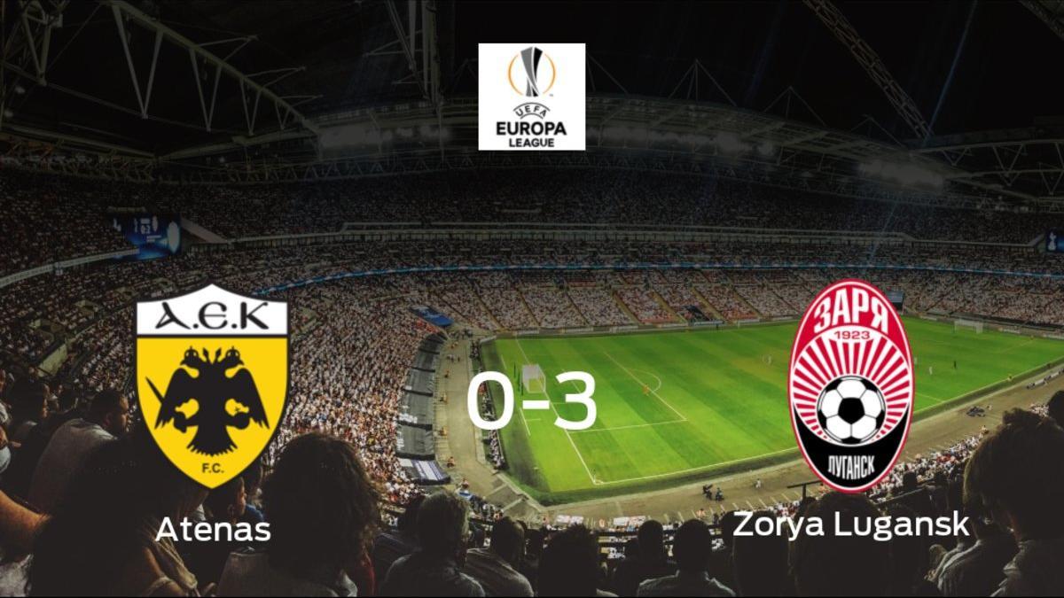 El Zorya Lugansk se queda con los tres puntos ante el AEK Atenas (0-3)