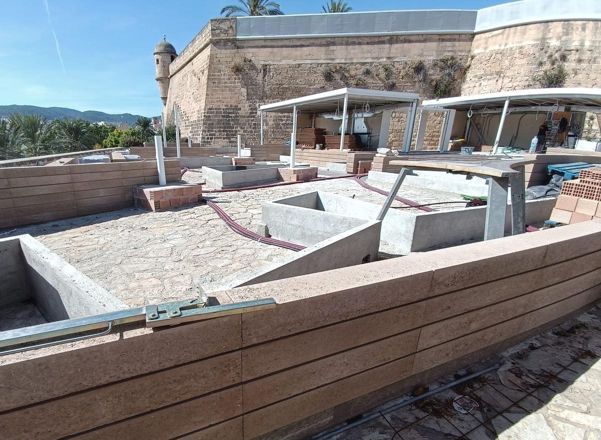 Las fotos de las obras del nuevo retaurante beach club del museo Es Baluard de Palma que el Consell ha paralizado