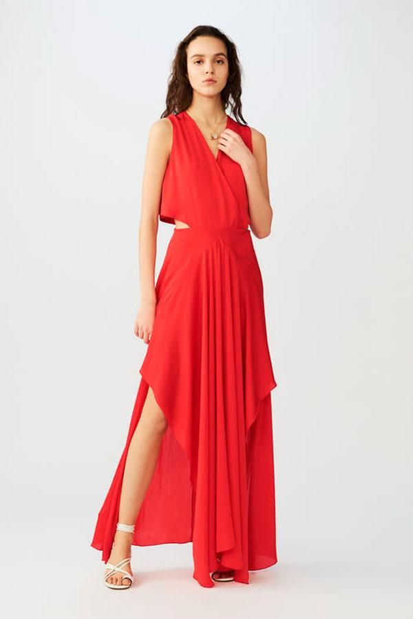 Vestido con aberturas laterales de Maje