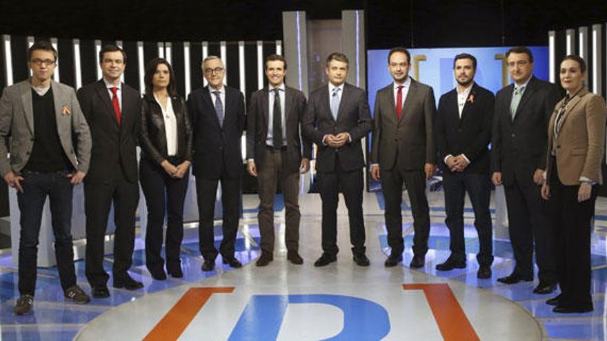 Los 9 participantes del debate de TVE.