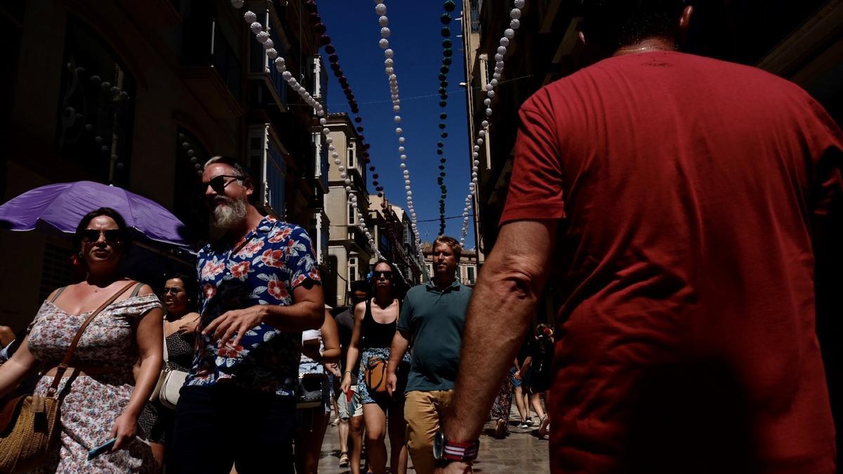 Ambiente en el Centro de Málaga en los primeros días de Feria.