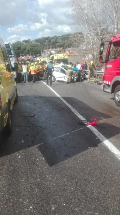 Accident a la C-63 entre Vidreres i Lloret