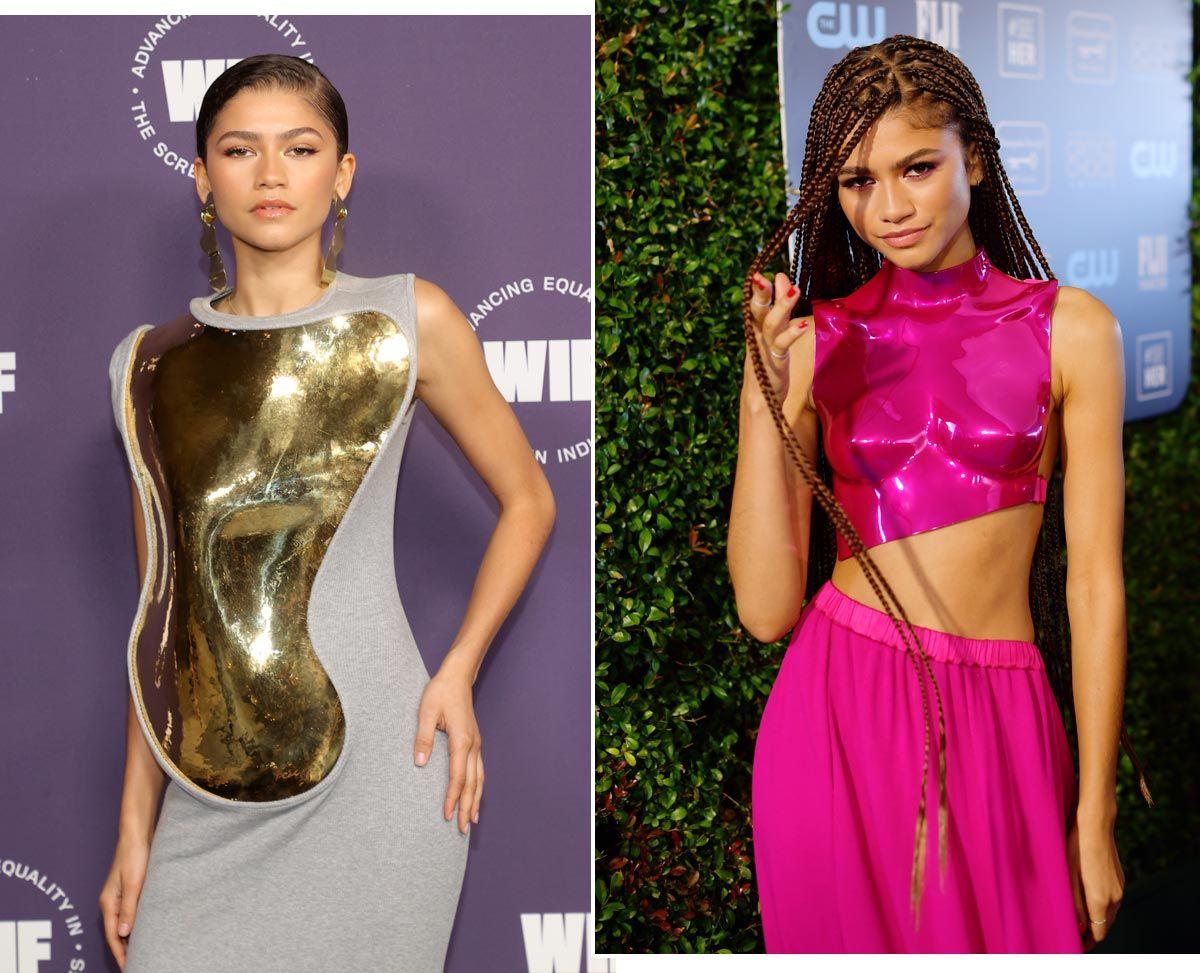 Zendaya, con vestido armadura de Loewe en los premios Women in Film y con corsé escultórico en los Critic's Choice Awards 2021