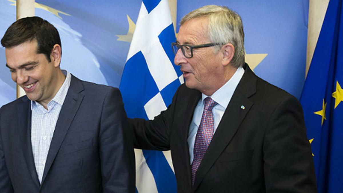 Tsipras y Jean-Claude Juncker.