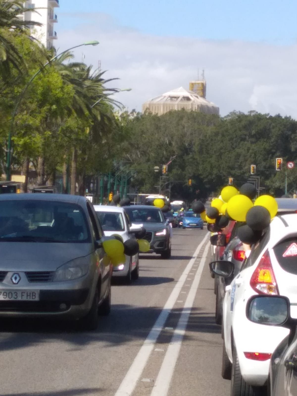 Caravana por Malaga de los trabajadores temporales de la administración