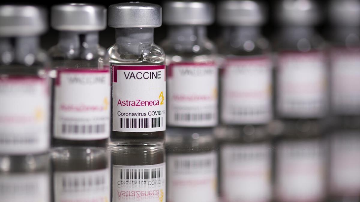 Vials labelled  Astra Zeneca COVID-19 Coronavirus Vaccine  are seen in this illustration taken March 10  2021  REUTERS Dado Ruvic Illustration