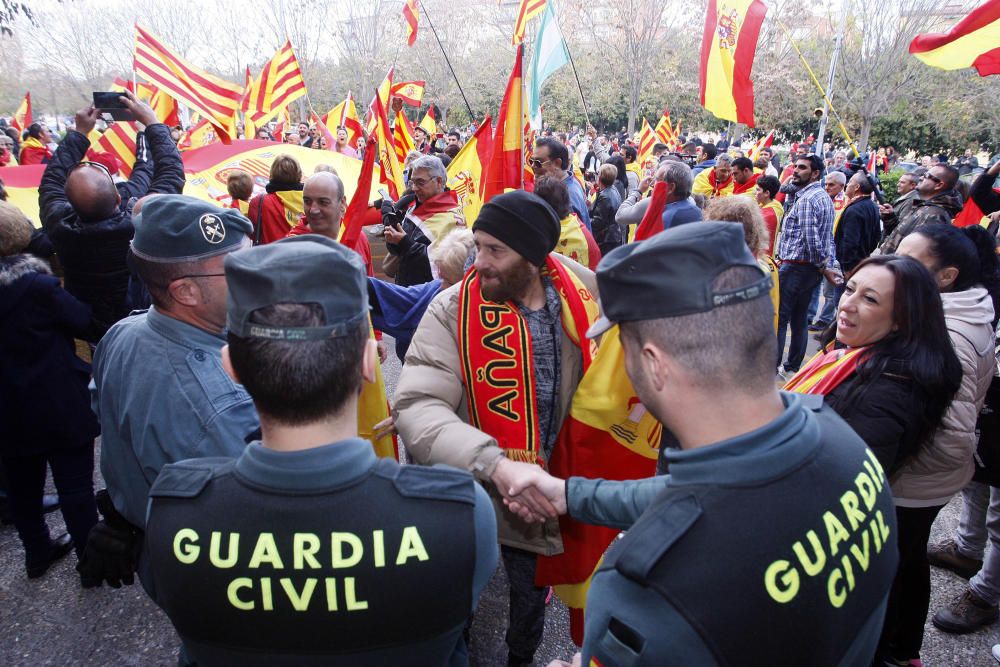 400 persones es manifesten a Girona en favor de la unitat d''Espanya i en contra del Govern destituït