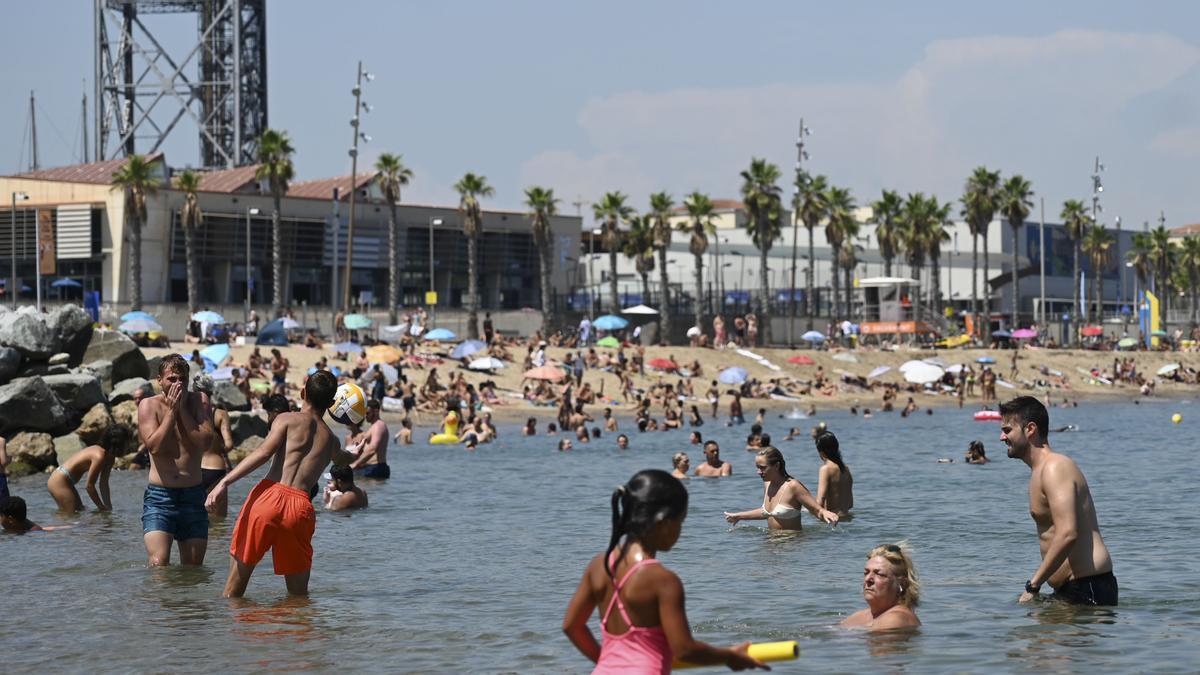 Playa de la Barceloneta este pasado fin de semana