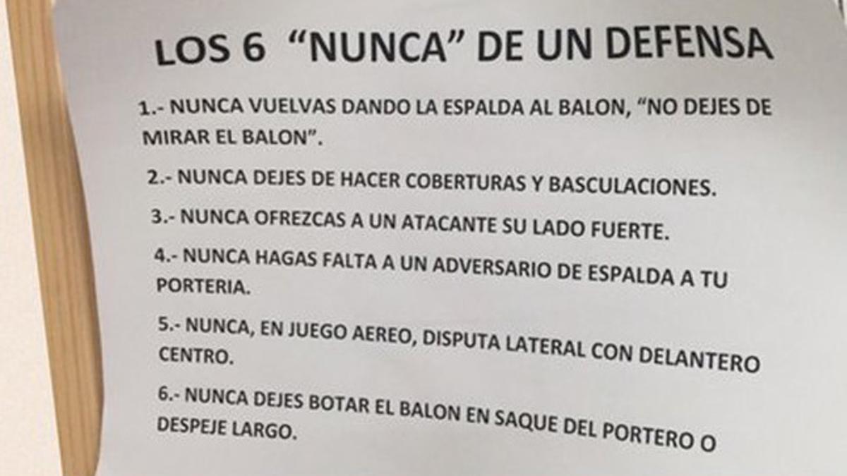 Las seis cosas que no debe hacer un defensa