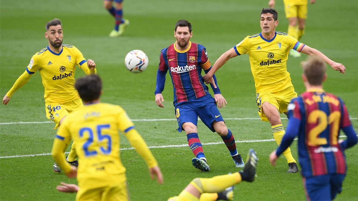 Leo Messi, durante el partido del Barça contra el Cádiz