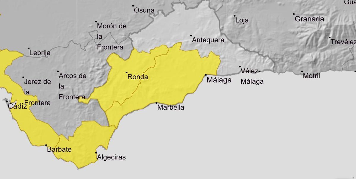 Alerta amarilla en Málaga