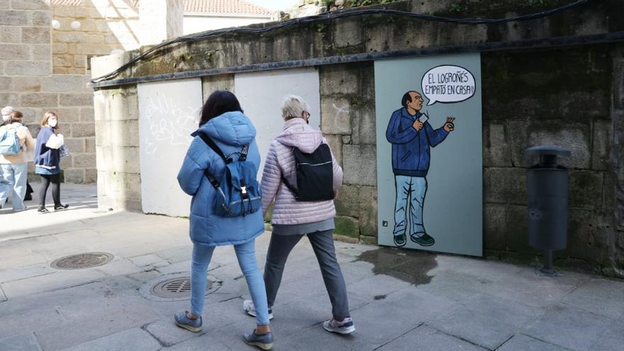 Un clásico de las calles de Vigo se hace grafiti