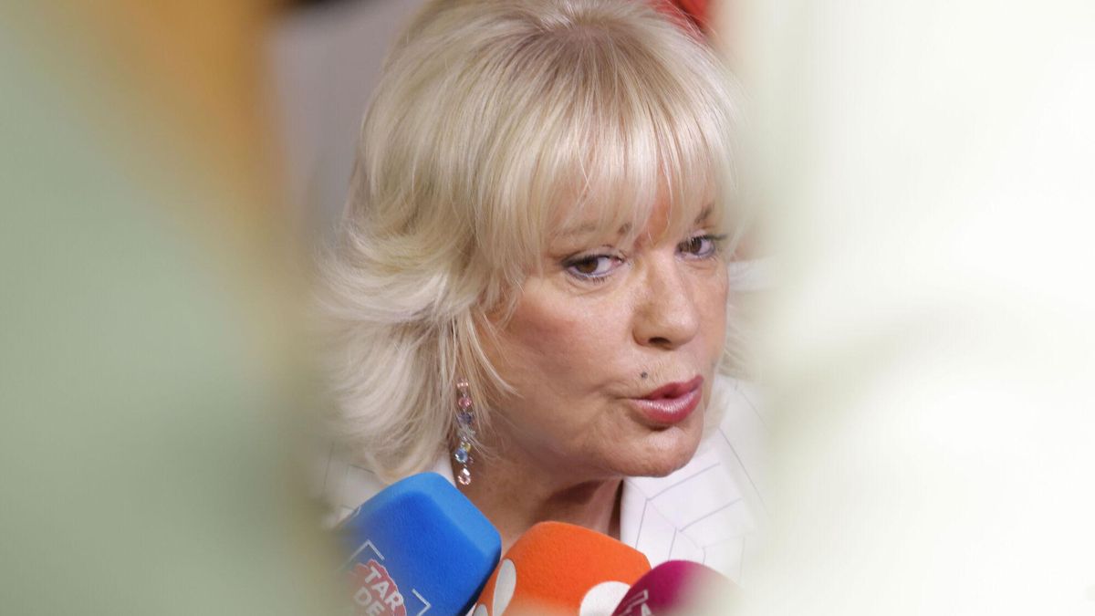 La actriz Bárbara Rey atiende a los medios durante la presentación de sus memorias 'Yo, Bárbara', en las que cuenta la historia de su vida en primera persona, este jueves en un hotel madrileño.