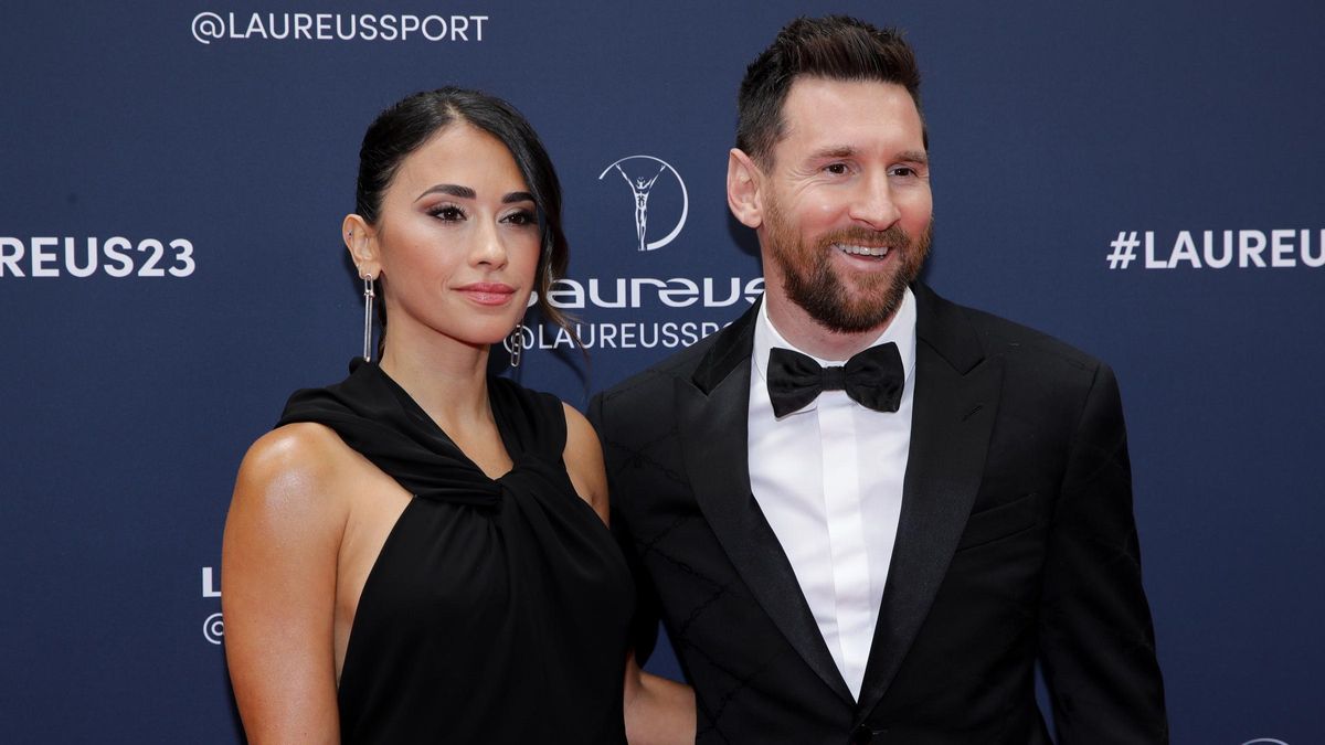 Messi y Antonella en el photocall de la pasada edición de los premios Laureus en Madrid.