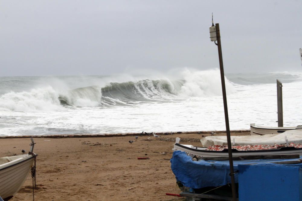 Efectes del temporal al passeig de Blanes