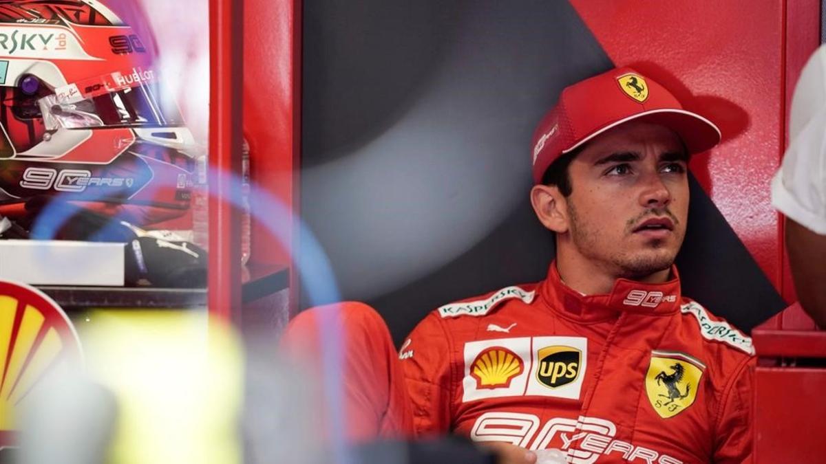 El monegasco Charles Leclerc (Ferrari) domina los primeros ensayos del GP de Bélgica de F-1, en Spa.