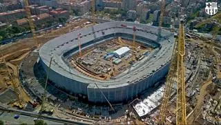 Las obras del Camp Nou dan un nuevo paso