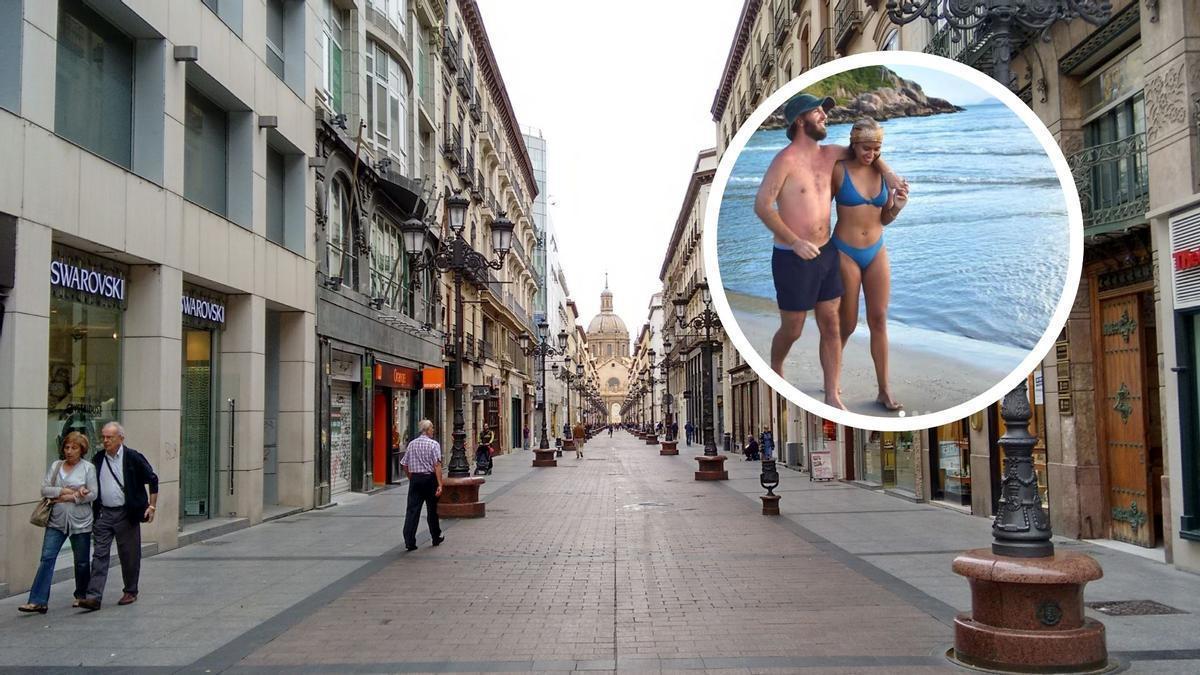 La pareja de influencers Paolo y Abril junto a la Calle Alfonso