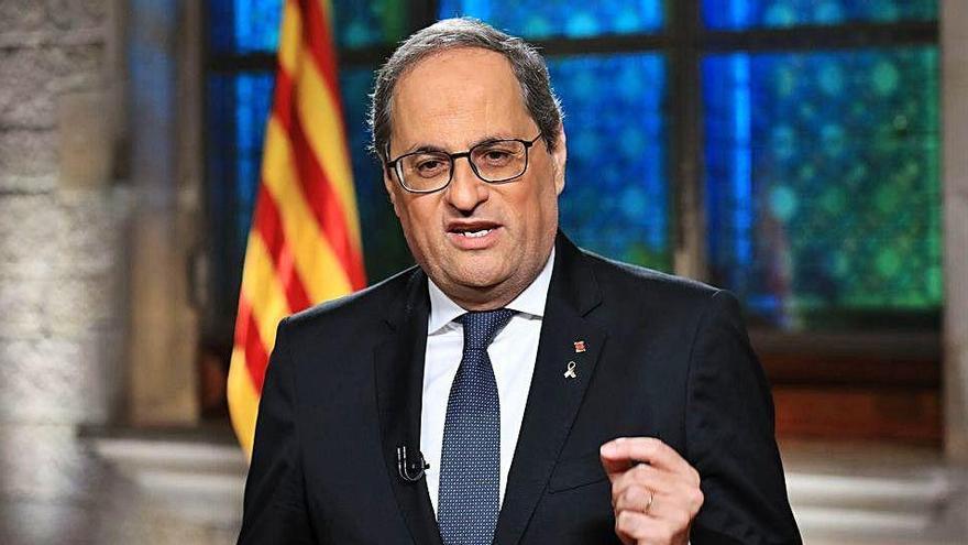 Quim Torra, durant el missatge previ a la Diada.