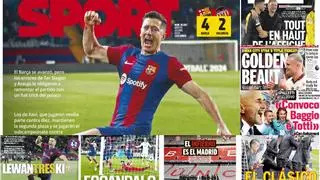 Salvador Lewandowski, el infierno de Múnich que le espera al Madrid o el aviso de Haaland, en las portadas de hoy
