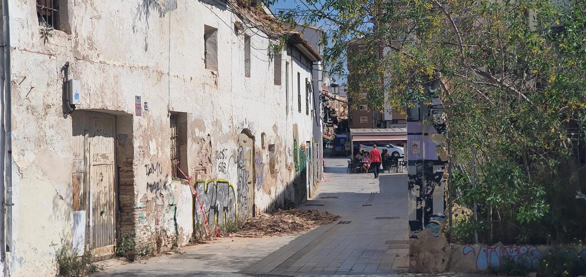 Una de las viviendas que se ha caído parcialmente.