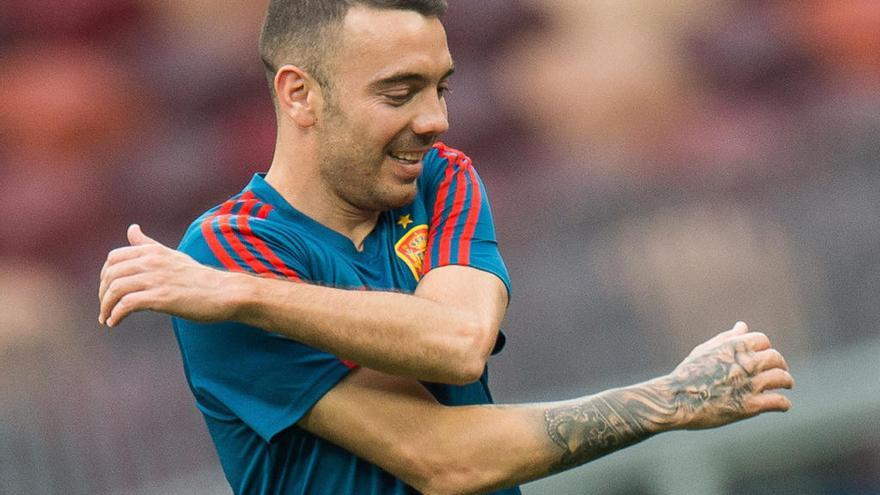 Iago Aspas, con la camiseta de la Selección // Peter Powell